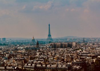 aerial view of eiffel tower