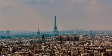 aerial view of eiffel tower